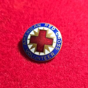American Red Cross Volunteer Enamel Pin - Red Cross on Blue
